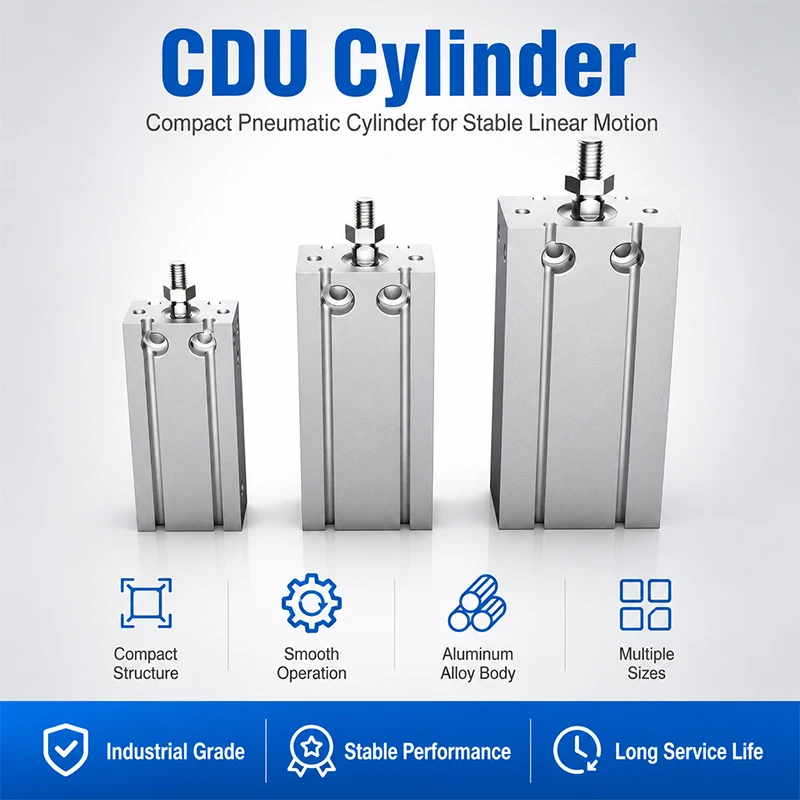 CDU Pneumatic Air Cylinder Compact Free Mount Double Acting Cylinder CDU10/16/20/25/32/40 Bore 5-100mm Stroke
CDU Pneumatic Air Cylinder Compact Free Mount Double Acting Cylinder CDU10/16/20/25/32/40 Bore 5-100mm Stroke