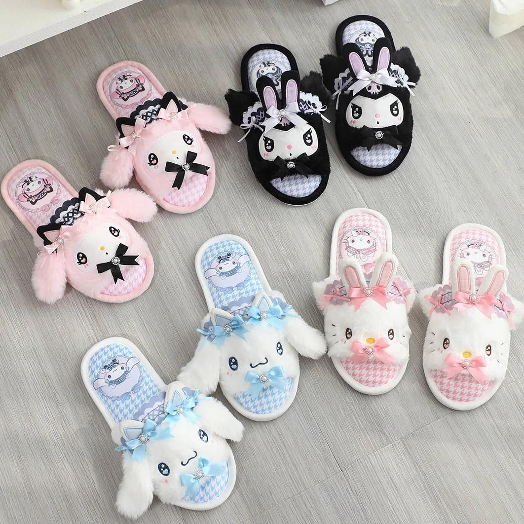 Lovely Kuromi My Melody Slippers Kawaii Anime Lolita Indoor Shoes Girl Women Hello Kitty Cinnamoroll Spring Summer Autumn
Lovely Kuromi My Melody Slippers Kawaii Anime Lolita Indoor Shoes Girl Women Hello Kitty Cinnamoroll Spring Summer Autumn