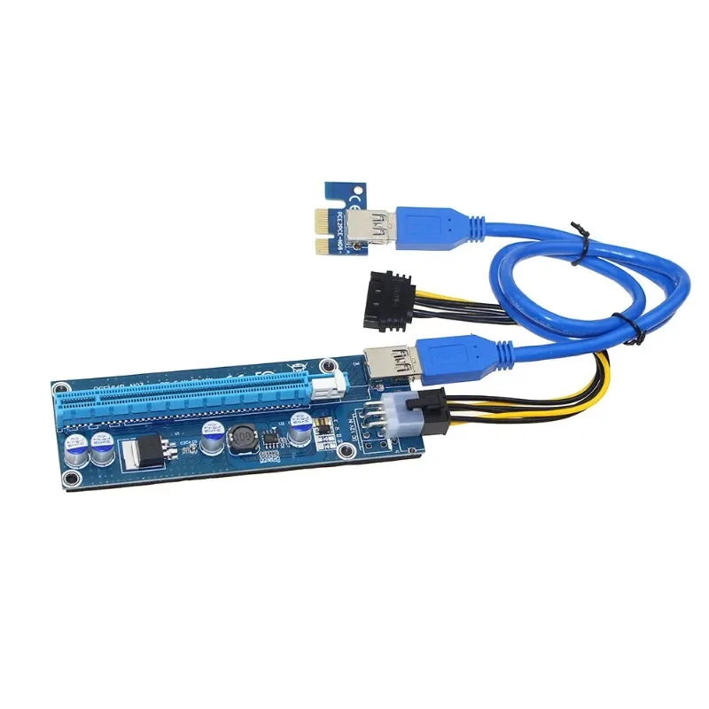 006C PCIe 1x to 16x Express Riser Card Graphic pci-e riser Extender 60cm USB 3.0 Cable SATA to 6Pin Power For BTC Mining
006C PCIe 1x to 16x Express Riser Card Graphic pci-e riser Extender 60cm USB 3.0 Cable SATA to 6Pin Power For BTC Mining