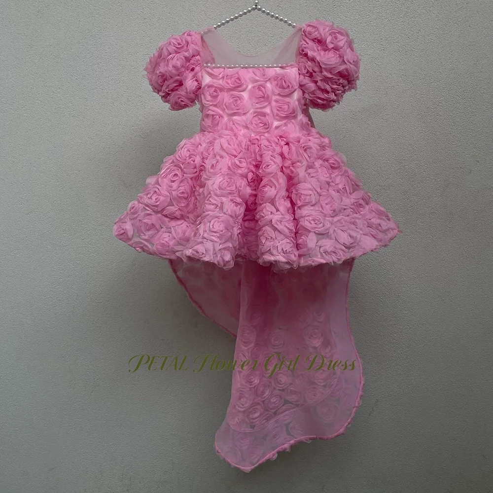 Petal Puff Sleeve Flower Girl Dress with 3D Flowers High Low Pageant Dress with Bow Tulle Birthday Dress for Kids Customized
Petal Puff Sleeve Flower Girl Dress with 3D Flowers High Low Pageant Dress with Bow Tulle Birthday Dress for Kids Customized