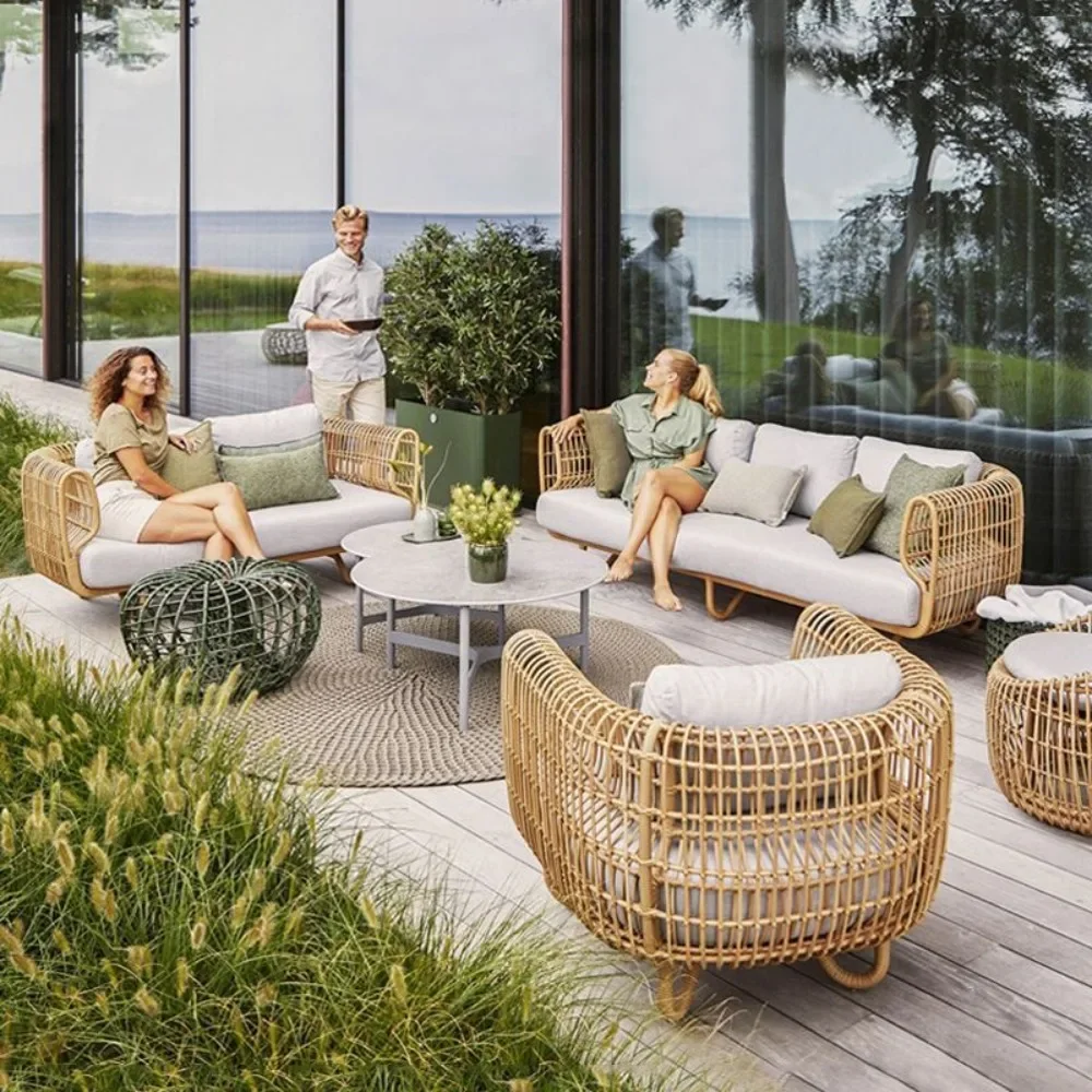 Nordic outdoor rattan sofa combination courtyard waterproof balcony garden outdoor coffee table leisure rattan chair customizati
Nordic outdoor rattan sofa combination courtyard waterproof balcony garden outdoor coffee table leisure rattan chair customizati