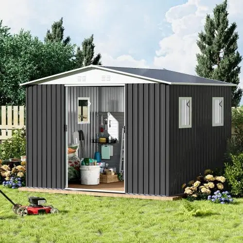 10FT x 8FT Outdoor Storage, Metal Anti-Corrosion Utility Tool House with Lockable Door & Shutter Vents,Outdoor, Custom
10FT x 8FT Outdoor Storage, Metal Anti-Corrosion Utility Tool House with Lockable Door & Shutter Vents,Outdoor, Custom