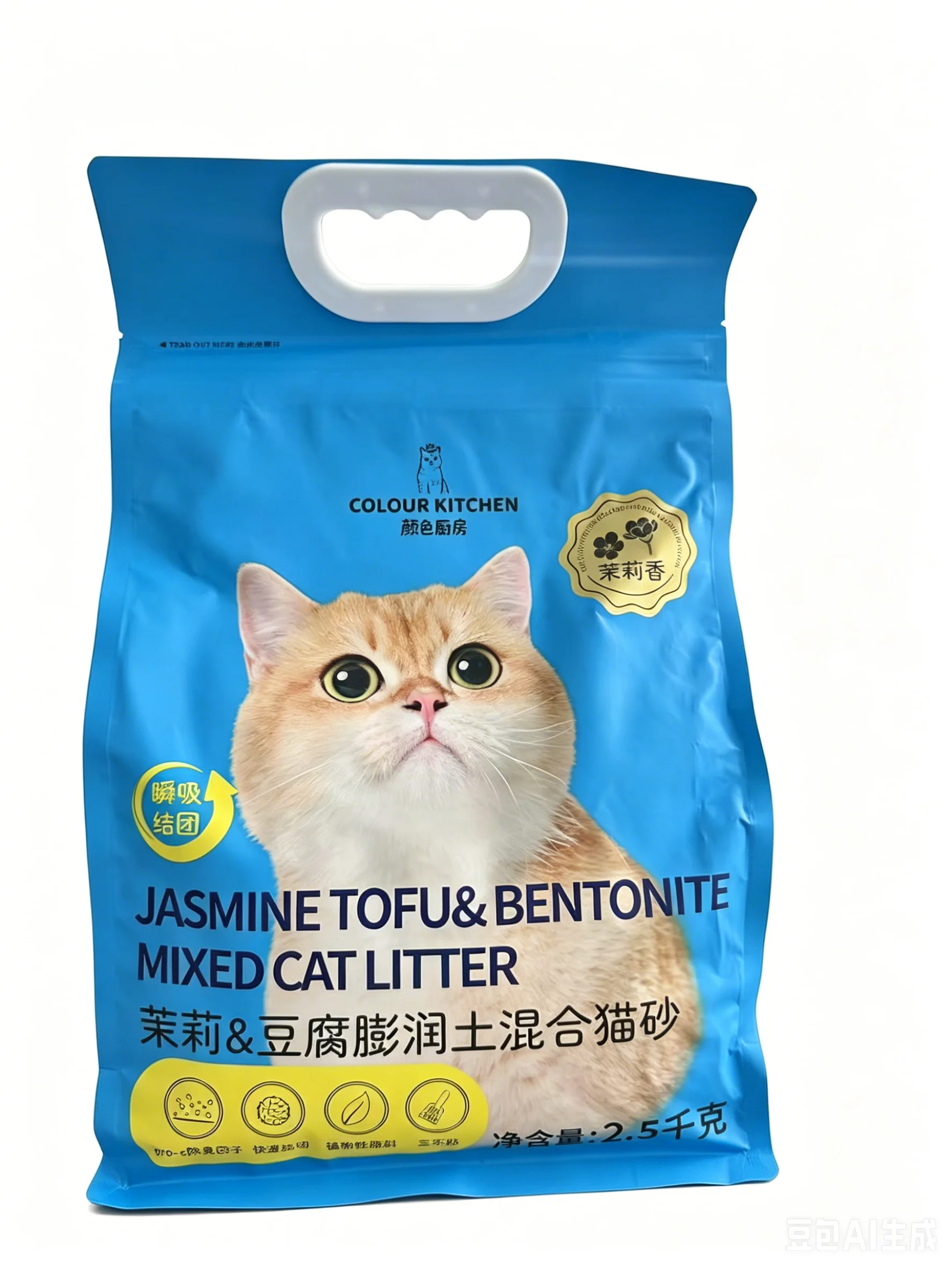Color Kitchen Jasmine Tofu Bentonite Cat Litter Mixed Cat Litter 2.5kg Dust-Free, Ammonia-Absorbing, Flushable
Color Kitchen Jasmine Tofu Bentonite Cat Litter Mixed Cat Litter 2.5kg Dust-Free, Ammonia-Absorbing, Flushable