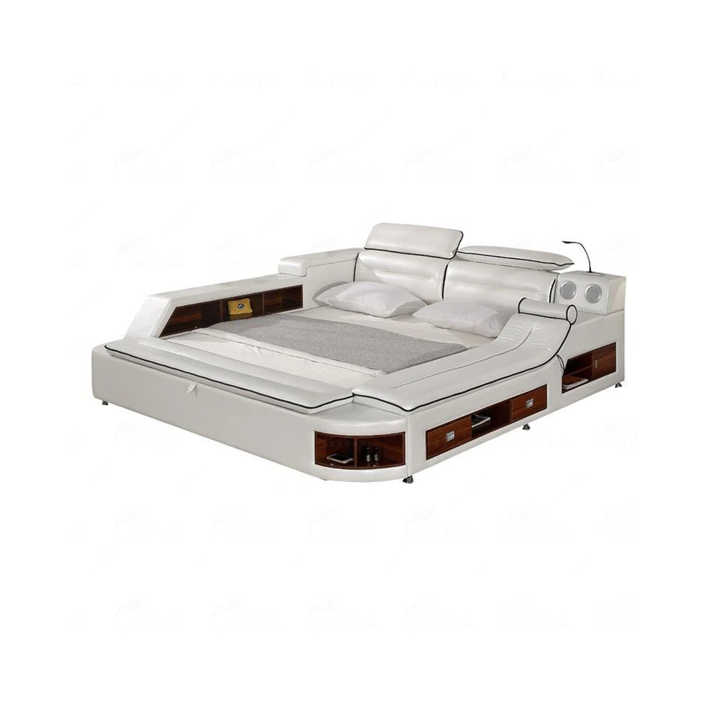 Multifunctional TATAMI Massage Bed King/Queen Size Tech Smart Beds Ultimate Cama Genuine Leather Upholstered Bed with Audio
Multifunctional TATAMI Massage Bed King/Queen Size Tech Smart Beds Ultimate Cama Genuine Leather Upholstered Bed with Audio