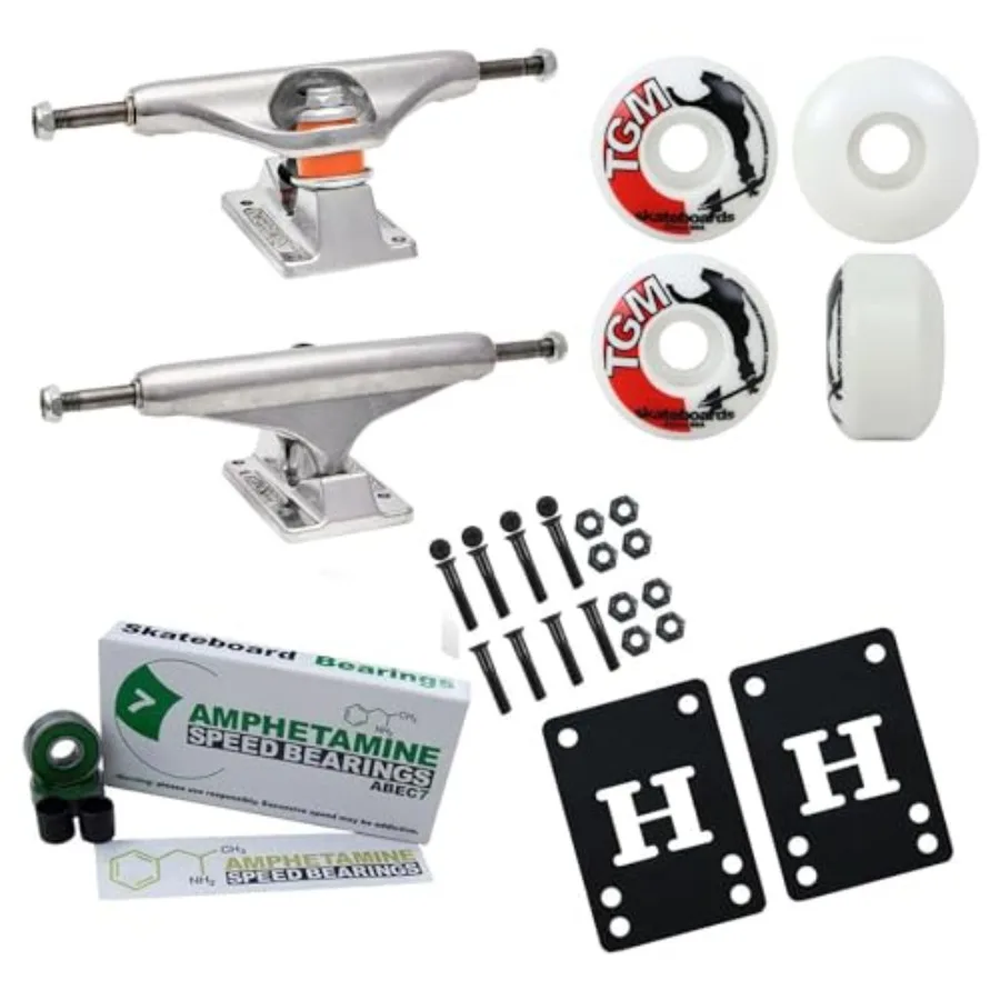Skateboard Trucks and Wheels Package - Includes 139 Standard Stage 11 Trucks 52mm TGM Logo White Wheels ABEC 7 Beraings Risers
Skateboard Trucks and Wheels Package - Includes 139 Standard Stage 11 Trucks 52mm TGM Logo White Wheels ABEC 7 Beraings Risers