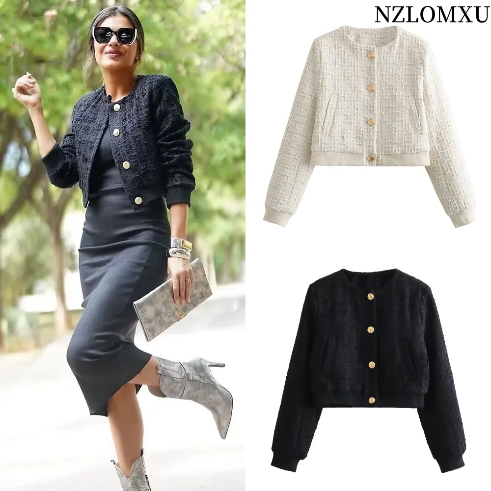 2025 Autumn Cropped Jackets for Women Tweed Jacket Woman Long Sleeve Coat Woman Streetwear Basic Women's Jacket
2025 Autumn Cropped Jackets for Women Tweed Jacket Woman Long Sleeve Coat Woman Streetwear Basic Women's Jacket