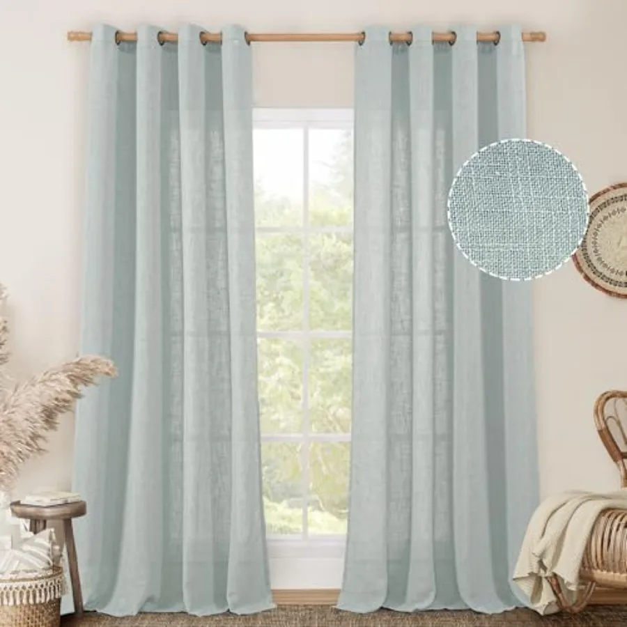 Semi Sheer Curtains 96 Inch Long 2 Panels Set Light Filtering Panels Bronze Grommet Floor to Ceiling Curtains for Bedroom/Livin
Semi Sheer Curtains 96 Inch Long 2 Panels Set Light Filtering Panels Bronze Grommet Floor to Ceiling Curtains for Bedroom/Livin