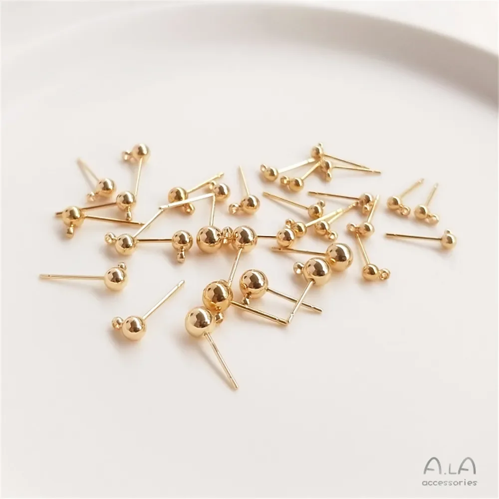 1 pair 14K Gold Plating Ball needle bean ear nail with hanging ring bead needle with hanging ring DIY jewelry earring material
1 pair 14K Gold Plating Ball needle bean ear nail with hanging ring bead needle with hanging ring DIY jewelry earring material