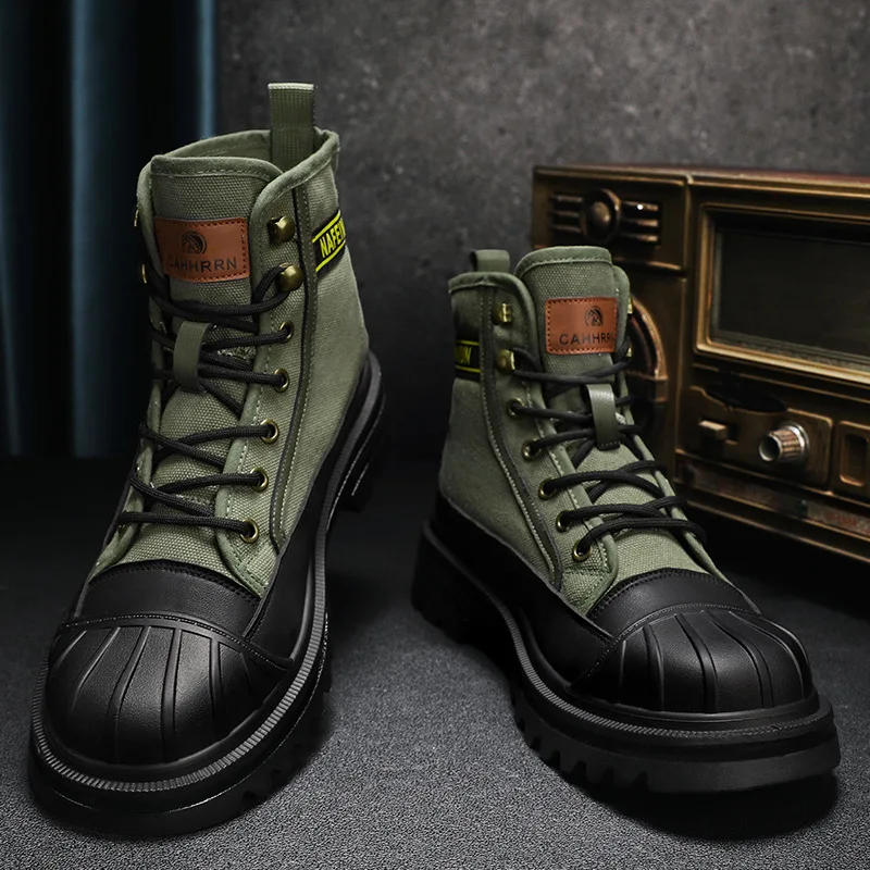 Men's Boots Four Seasons High-top Casual Boots Canvas Boot Soft-soled Non-slip Thick-soled Outdoor Boot Fashion Tooling Boots
Men's Boots Four Seasons High-top Casual Boots Canvas Boot Soft-soled Non-slip Thick-soled Outdoor Boot Fashion Tooling Boots