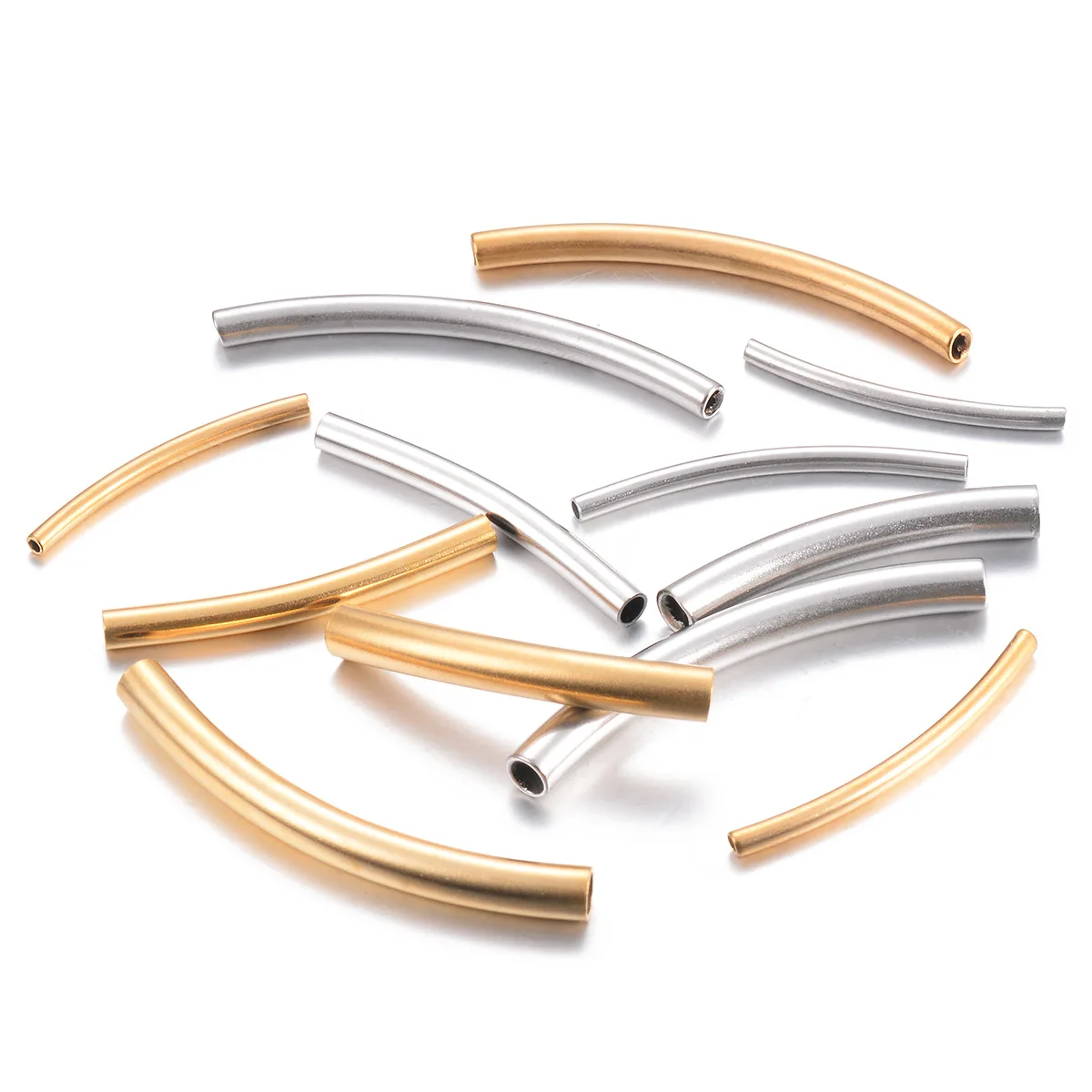 10pcs/lot Hole 1.8-4mm Stainless Steel DIY Jewelry Making Curved Noodle Tube Spacer Beads Connector Jewelry Findings
10pcs/lot Hole 1.8-4mm Stainless Steel DIY Jewelry Making Curved Noodle Tube Spacer Beads Connector Jewelry Findings