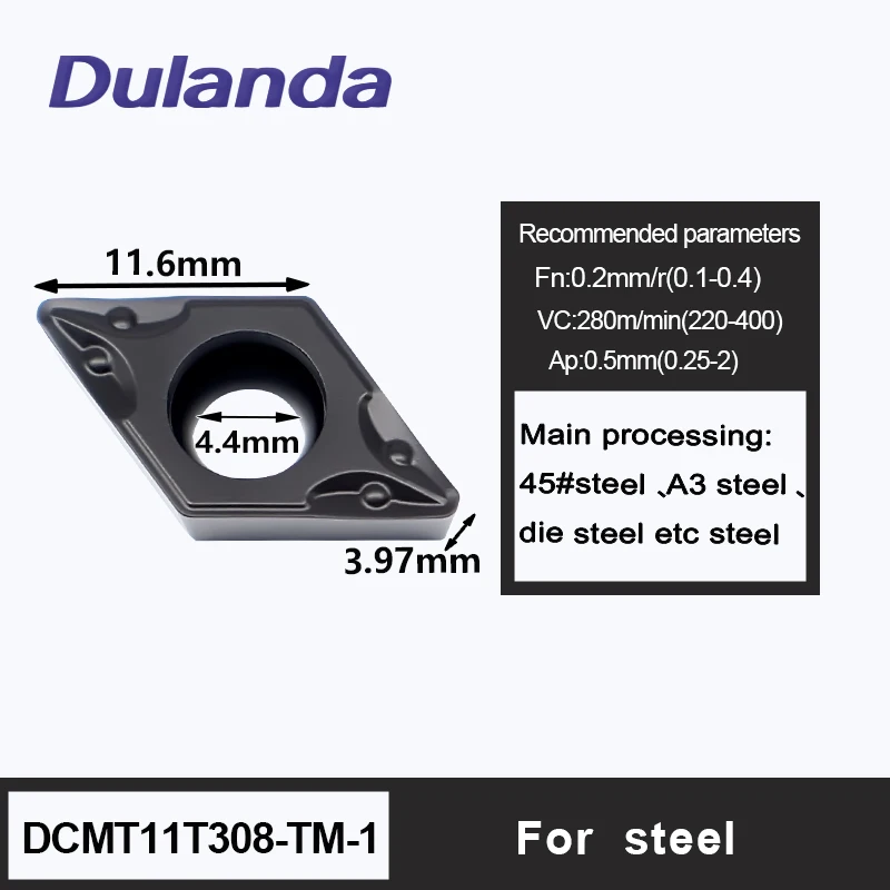 Free Shipping DCMT11T308-TM-1 6125 Carbide Inserts Turning Tool CNC Lathe Machining
Free Shipping DCMT11T308-TM-1 6125 Carbide Inserts Turning Tool CNC Lathe Machining