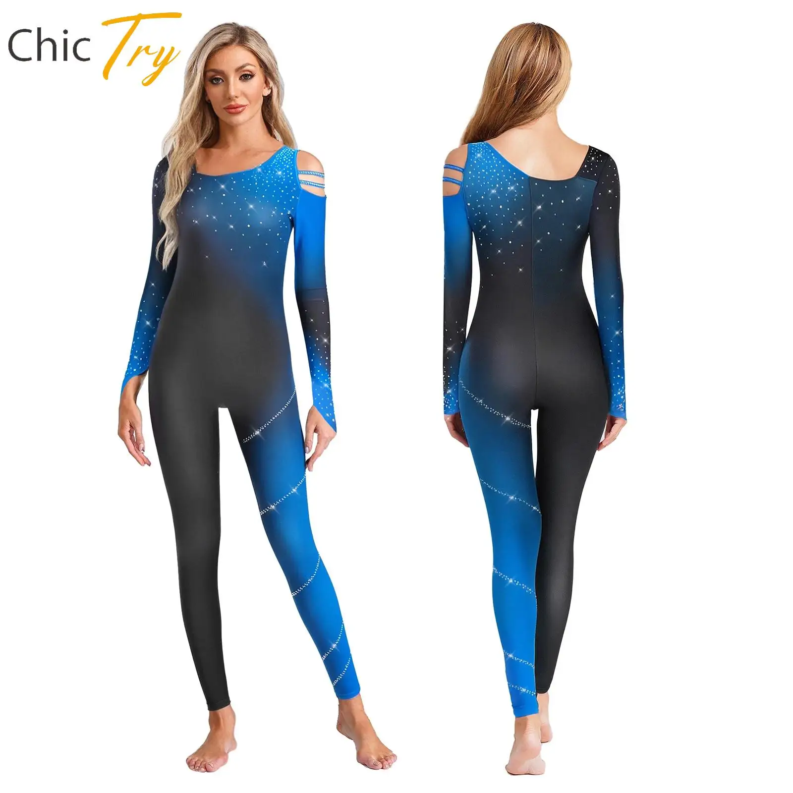 New Womens Gymnastics Figure Skating Ballet Dance Performance Costumes Gradient Color Block Glittery Rhinestone Jumpsuit Unitard
New Womens Gymnastics Figure Skating Ballet Dance Performance Costumes Gradient Color Block Glittery Rhinestone Jumpsuit Unitard