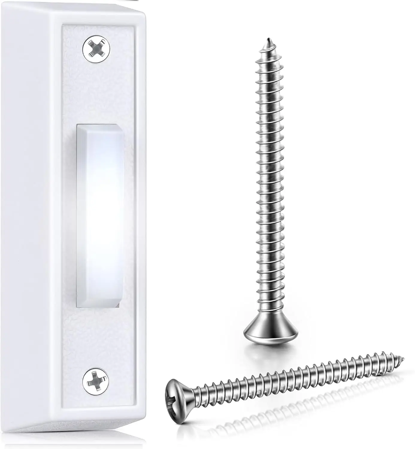 Lighted Doorbell Button, Wired Push Button for Garage Door, Compatible with Most Chimes (White)
Lighted Doorbell Button, Wired Push Button for Garage Door, Compatible with Most Chimes (White)