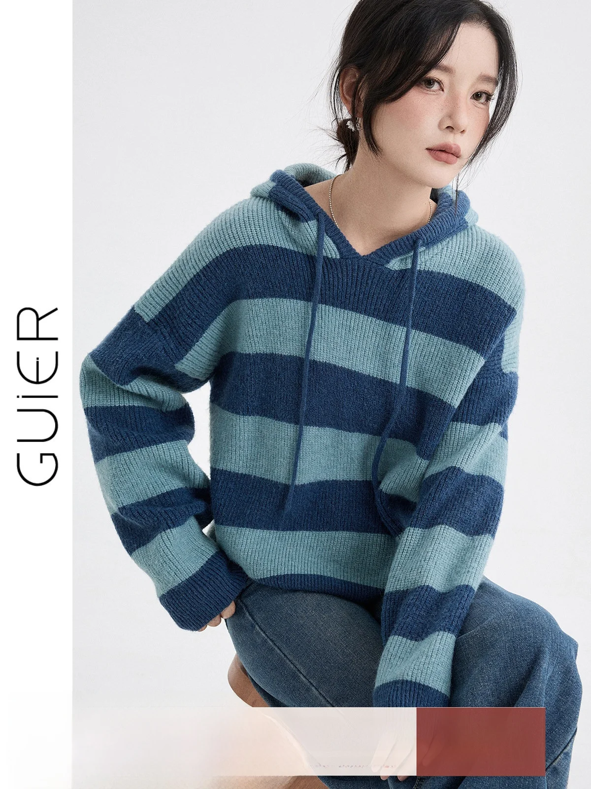 Guier Women's Striped Hoodie Knitted Loose Fit Slimming Spring New Arrival Color Blo High End Knitwear Vintage Sle Long S...
Guier Women's Striped Hoodie Knitted Loose Fit Slimming Spring New Arrival Color Blo High End Knitwear Vintage Sle Long S...