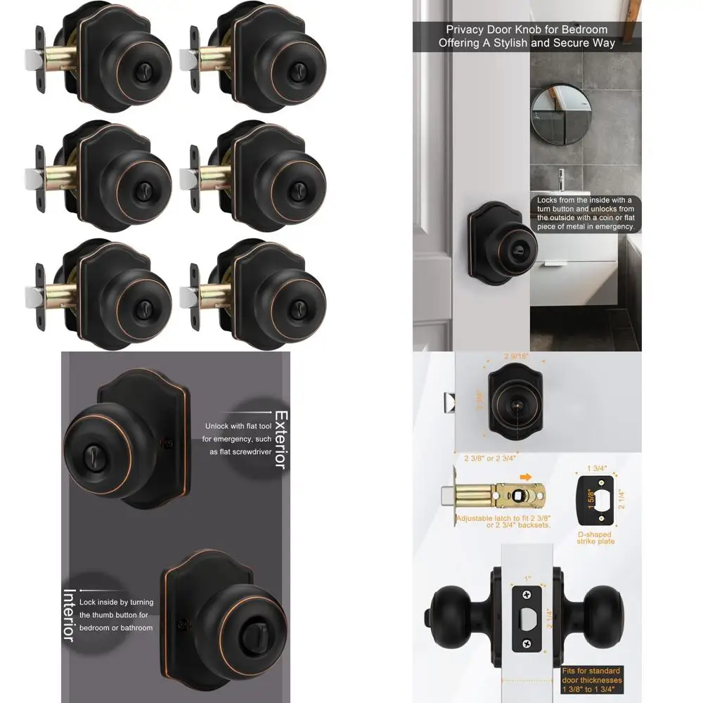 Внутренние дверные ручки из масляной бронзы — 6 шт., классический стиль для дверей спальни и ванной комнаты
Внутренние дверные ручки из масляной бронзы — 6 шт., классический стиль для дверей спальни и ванной комнаты