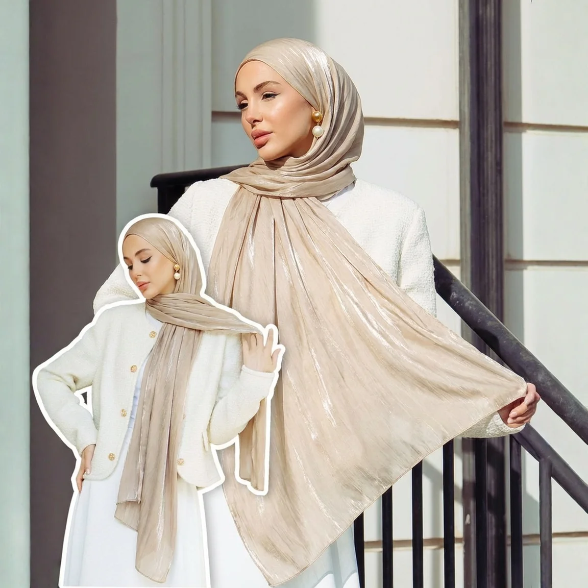 Оптовая продажа: Премиальный шелковый атласный хиджаб-шарф с эффектом мерцания для женщин, шелковая вуаль для Рамадана, мусульманский женский хиджаб, блестящий платок, женские шарфы
Оптовая продажа: Премиальный шелковый атласный хиджаб-шарф с эффектом мерцания для женщин, шелковая вуаль для Рамадана, мусульманский женский хиджаб, блестящий платок, женские шарфы