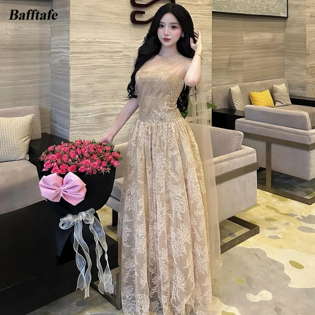 Bafftafe Champagne Lace Customized Formal Prom Gowns Korea Women's Special Occasion Evening Party Dresses Long Bridesmaid Dress
Bafftafe Champagne Lace Customized Formal Prom Gowns Korea Women's Special Occasion Evening Party Dresses Long Bridesmaid Dress