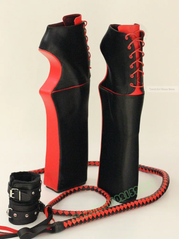 Hoof Heels Leather Boots New Ballet 38cm Super High Heels Platform Lace Up Ankle Boots Strange Style Women Sexy Style Shoes New
Hoof Heels Leather Boots New Ballet 38cm Super High Heels Platform Lace Up Ankle Boots Strange Style Women Sexy Style Shoes New