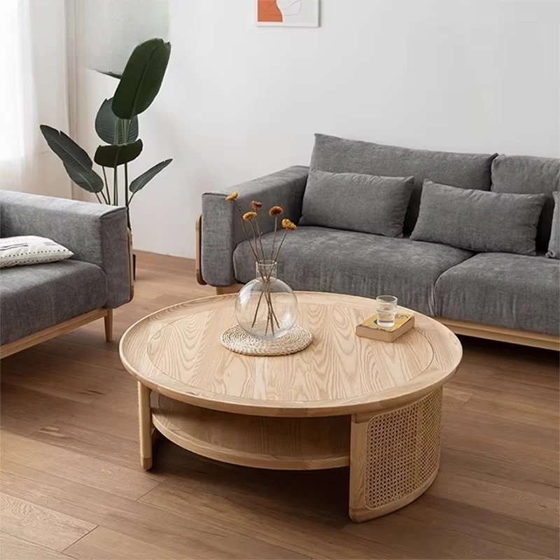Nordic retro home living room center table, hotel cafe villa solid wood rattan round coffee table
Nordic retro home living room center table, hotel cafe villa solid wood rattan round coffee table