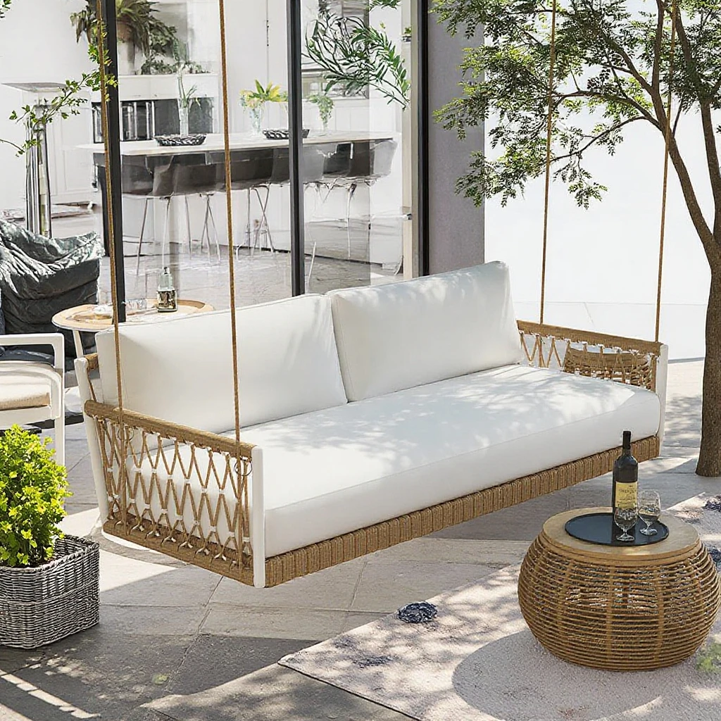 High Quality Rope Woven Hammock Outdoor Furniture Courtyard Garden Terrace Hotel Seating For 3 People 3-6 Years Old
High Quality Rope Woven Hammock Outdoor Furniture Courtyard Garden Terrace Hotel Seating For 3 People 3-6 Years Old