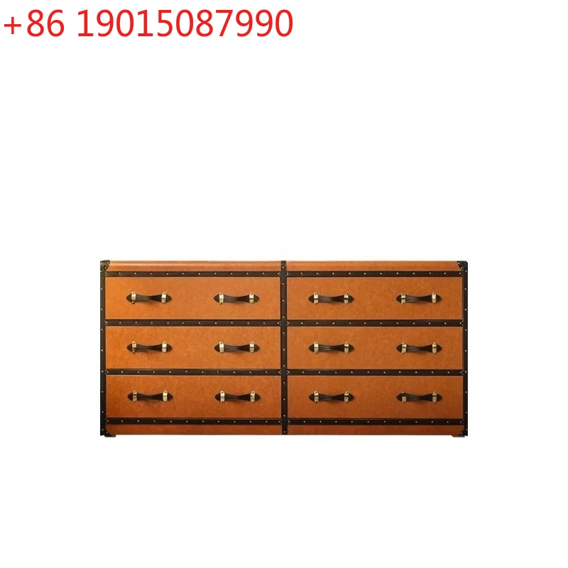 French antique chest, retro luggage, leather five-draw American country storage high cabinet
French antique chest, retro luggage, leather five-draw American country storage high cabinet