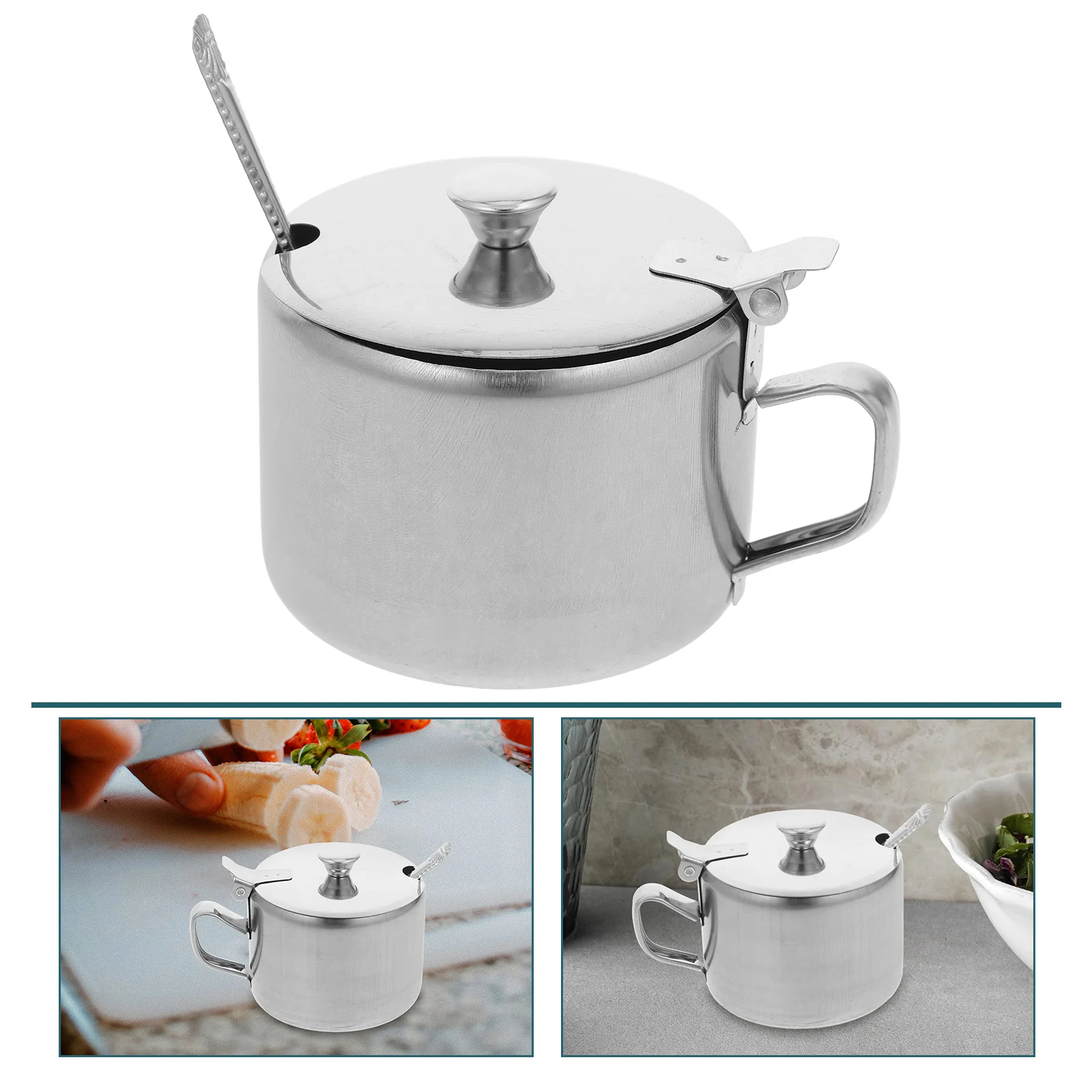 Stainless Steel Seasoning Pot With Lid Spoon Kitchen Condiment Jar Salt Pepper Container Spice Jar For Home
Stainless Steel Seasoning Pot With Lid Spoon Kitchen Condiment Jar Salt Pepper Container Spice Jar For Home