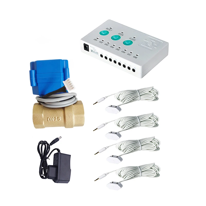 Water Leval Sensor Detector leak leakage pipe detection system with brass smart valve & 4pcs water sensor , dropshipping Korea
Water Leval Sensor Detector leak leakage pipe detection system with brass smart valve & 4pcs water sensor , dropshipping Korea