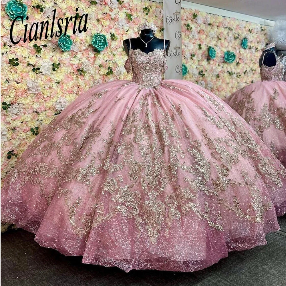 Pink Off The Shoulder Beading Crystal Quinceanera Dresses Ball Gown 3D Flowers Gold Appliques Lace Sweet 15 Vestidos De XV Años
Pink Off The Shoulder Beading Crystal Quinceanera Dresses Ball Gown 3D Flowers Gold Appliques Lace Sweet 15 Vestidos De XV Años