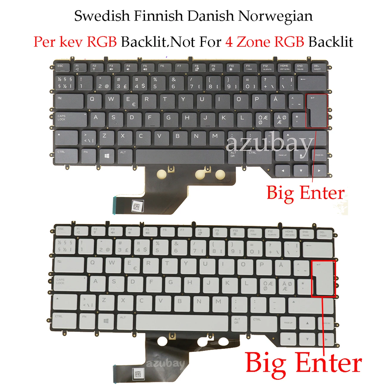 Swedish Finnish Danish Norwegian Keyboard For DELL 057FJ6 PK132KH1A24 NSK-QGABC Alienware M15 R2, M15 R3 , Per-Key RGB Backlit
Swedish Finnish Danish Norwegian Keyboard For DELL 057FJ6 PK132KH1A24 NSK-QGABC Alienware M15 R2, M15 R3 , Per-Key RGB Backlit