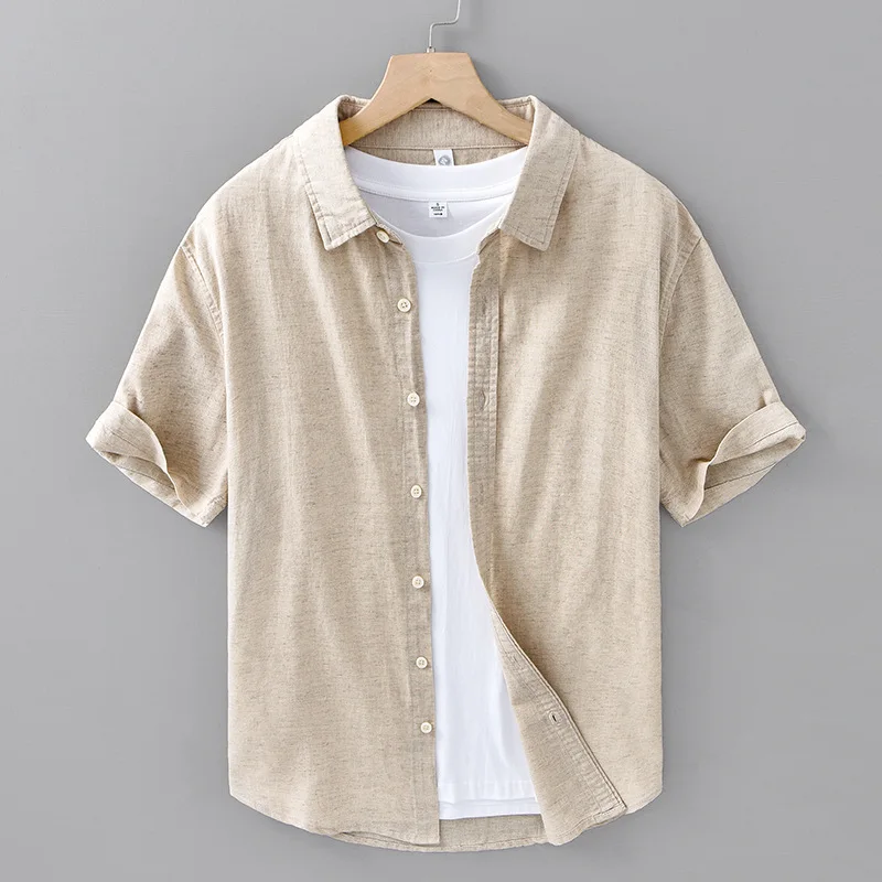 73% Cotton + 27% Linen Spring Summer New Breathable Thin Short Sleeve Shirts for Men Clothing Simple Turn-down Collar Shirts
73% Cotton + 27% Linen Spring Summer New Breathable Thin Short Sleeve Shirts for Men Clothing Simple Turn-down Collar Shirts