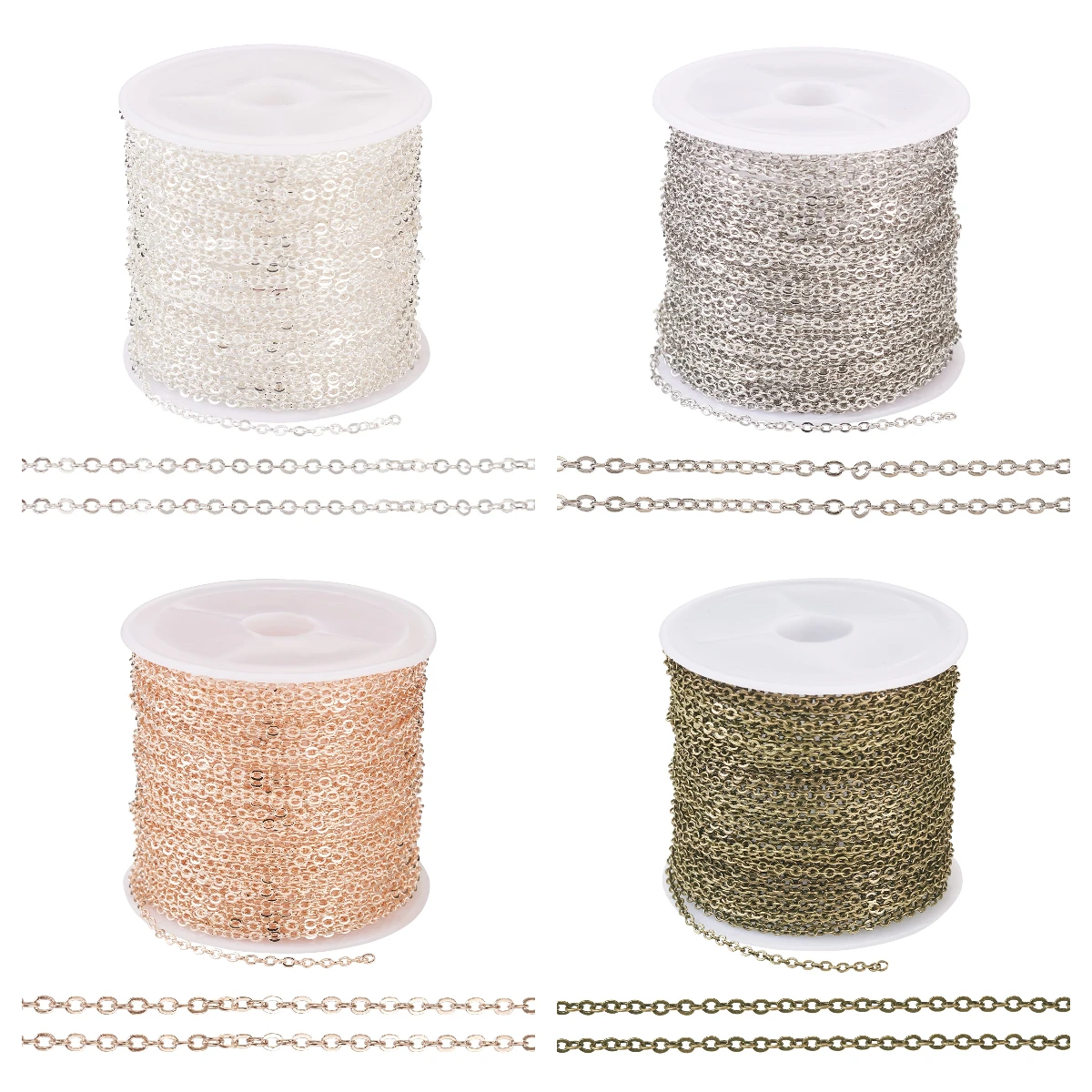 About 10m/Roll Brass Coated Iron Cable Chains Soldered Flat Oval Link Chains for Jewelry Making DIY Necklace Bracelet Supplies
About 10m/Roll Brass Coated Iron Cable Chains Soldered Flat Oval Link Chains for Jewelry Making DIY Necklace Bracelet Supplies