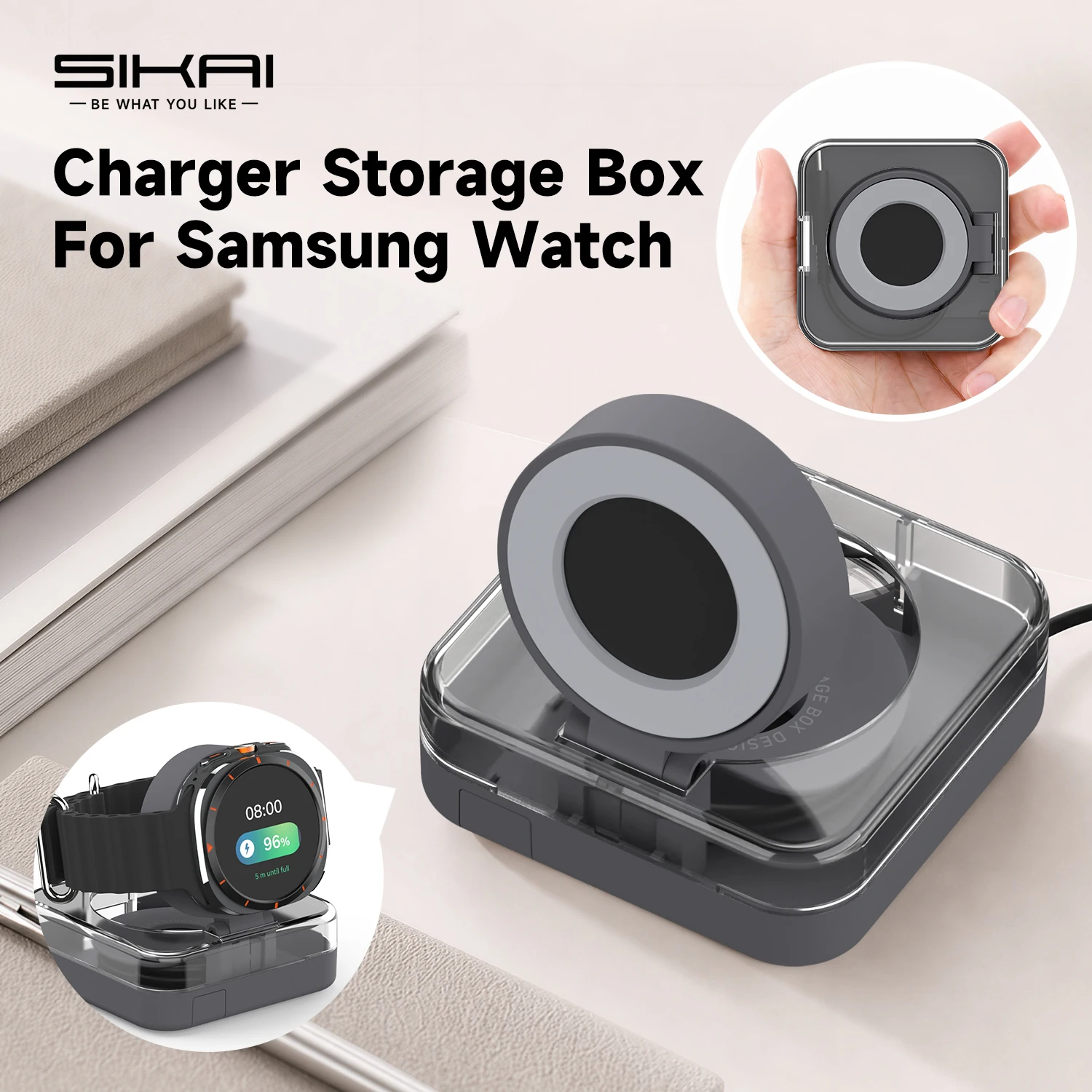 3 in 1 Charger Case for Samsung Galaxy Watch Original Cable Charging Cord Organizer Storage Box Phone Holder Watch Stand
3 in 1 Charger Case for Samsung Galaxy Watch Original Cable Charging Cord Organizer Storage Box Phone Holder Watch Stand