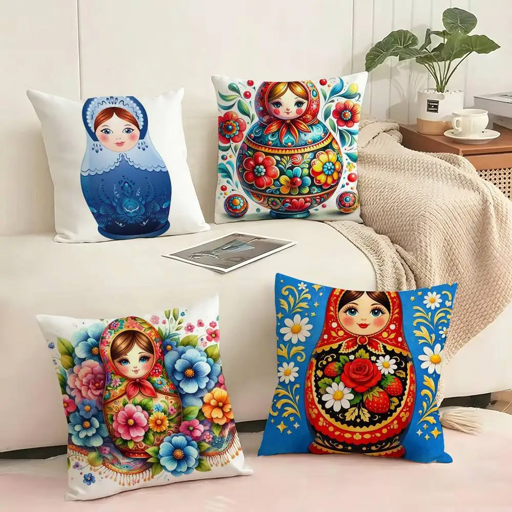 Cute Russian Doll Matryoshka Square Double-Sided printed Pillow Case Bedroom Bedside Pillow Sofa Cushion Cover Gift
Cute Russian Doll Matryoshka Square Double-Sided printed Pillow Case Bedroom Bedside Pillow Sofa Cushion Cover Gift