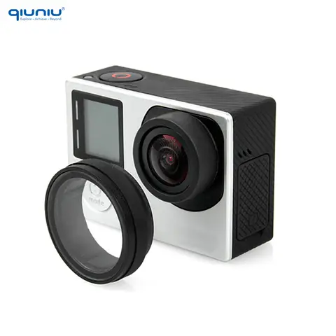 Lente de filtro UV QIUNIU para GoPro Hero 4 3 + 3 Protector de cámara cubierta protectora de lente UV de vidrio óptico para Go Pro 4 3 + Accesorios