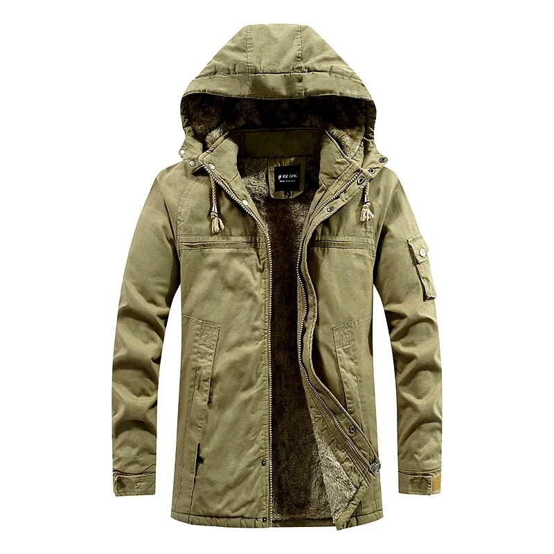 Men Thick Fleece Parkas Coat Man Washed Cotton Casual New Winter Warm Varsity Jacket Military Windproof Hooded Mens Jackets
Men Thick Fleece Parkas Coat Man Washed Cotton Casual New Winter Warm Varsity Jacket Military Windproof Hooded Mens Jackets