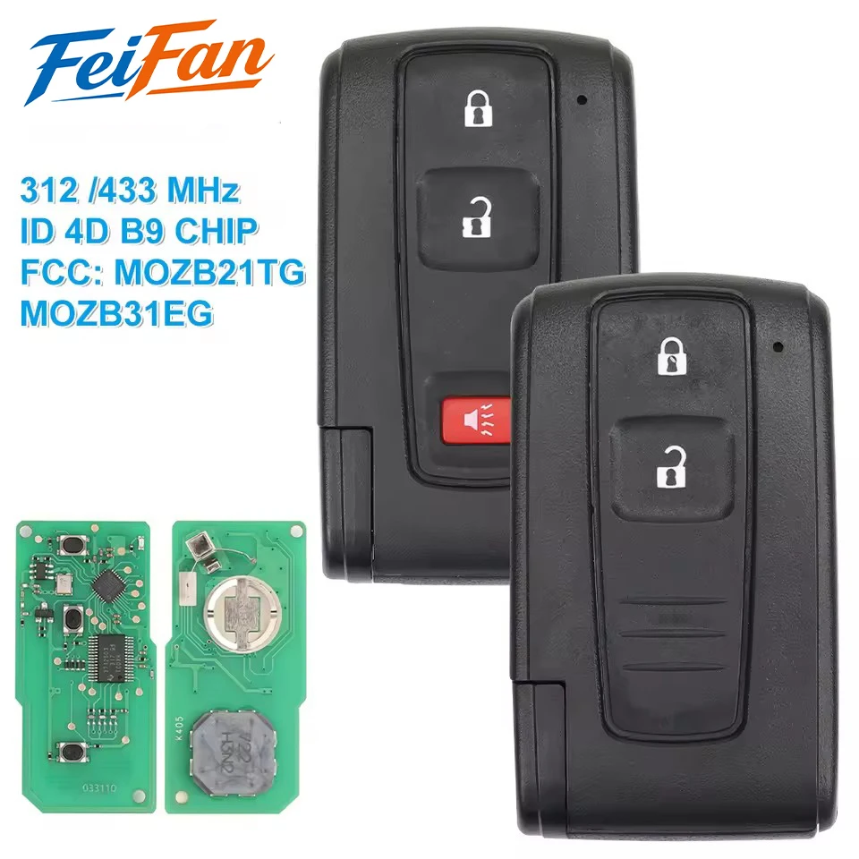 FeiFan 2/3 Buttons 312/433MHz B9Chip for Toyota Prius 2004 -2009 Auto Smart Remote Control Key Fob FCC# MOZB21TG MOZB31EG
FeiFan 2/3 Buttons 312/433MHz B9Chip for Toyota Prius 2004 -2009 Auto Smart Remote Control Key Fob FCC# MOZB21TG MOZB31EG