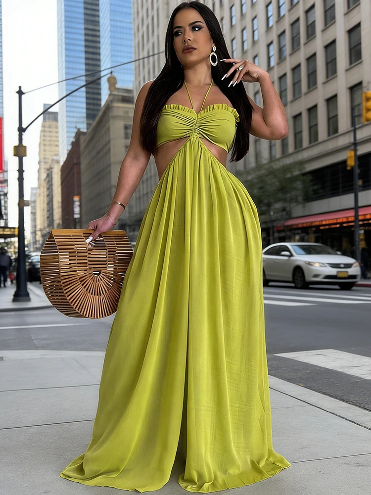 Женский сексуальный шифоновый пляжный комбинезон с широкими штанинами, без спинки, с завязками на шее, для отпуска и вечеринок, летняя мода 2026
Женский сексуальный шифоновый пляжный комбинезон с широкими штанинами, без спинки, с завязками на шее, для отпуска и вечеринок, летняя мода 2026