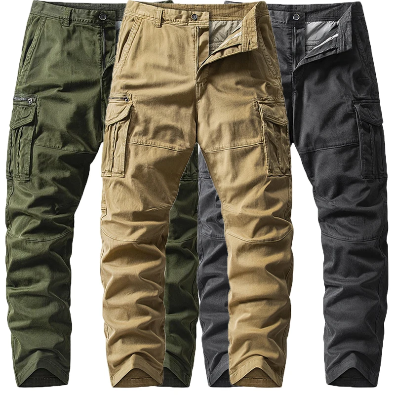 Men Cargo Pants Cotton Casual Multi Pocket New Tactical Pants Male Outwear Loose Straight Slacks Long Trousers Training
Men Cargo Pants Cotton Casual Multi Pocket New Tactical Pants Male Outwear Loose Straight Slacks Long Trousers Training