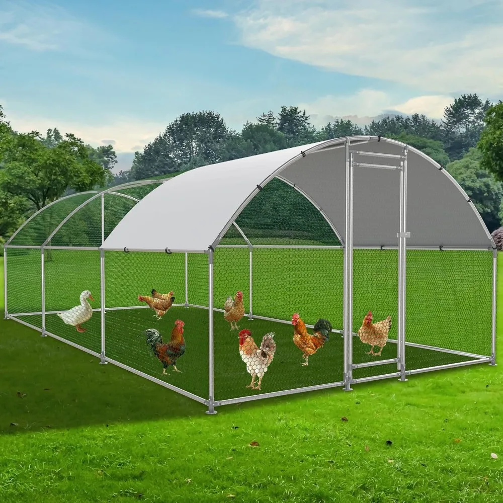 Large Metal Chicken Coop, Outdoor cage Run with Waterproof and Anti-UV Cover, Dome Roof Walk-in Poultry Cage Rabbit Duck House f
Large Metal Chicken Coop, Outdoor cage Run with Waterproof and Anti-UV Cover, Dome Roof Walk-in Poultry Cage Rabbit Duck House f
