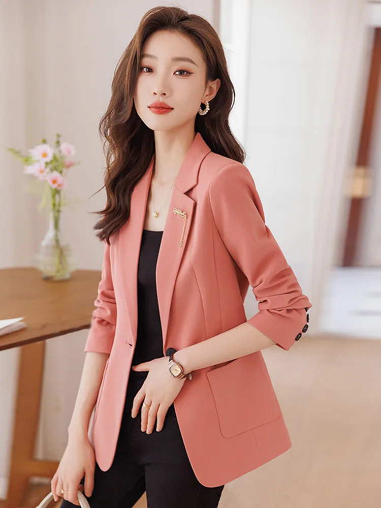 Pink Suit Jacket Women's Slim Fit Elegant Style Autumn Winter High End Feeling Small Size Ladies' Western Clothes
Pink Suit Jacket Women's Slim Fit Elegant Style Autumn Winter High End Feeling Small Size Ladies' Western Clothes