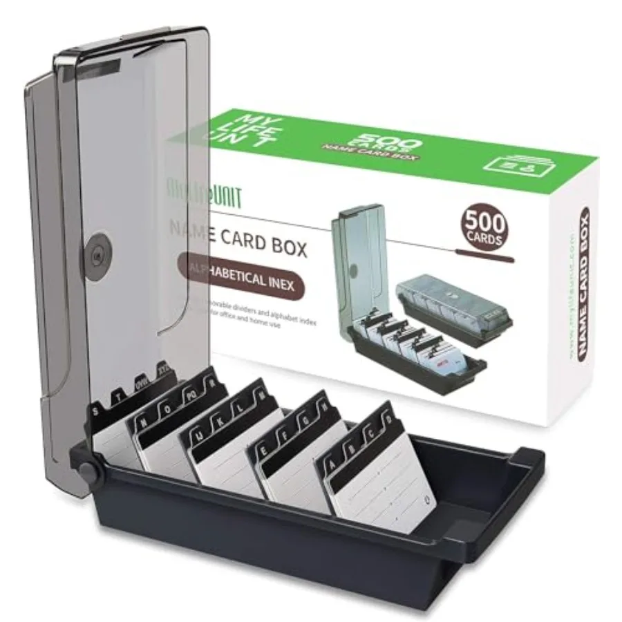 Business Card Holder 2.2" x 3.5" Index Card Organizer with Dividers and Index Tabs Capacity: 500 Cards
Business Card Holder 2.2" x 3.5" Index Card Organizer with Dividers and Index Tabs Capacity: 500 Cards