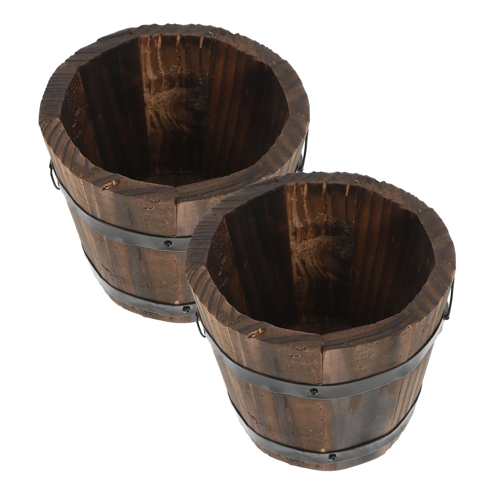 2 Pcs Wooden Round Barrel Flowerpot Carbonized Eco Friendly Durable Succulent Planter Vintage Style Garden Decor Balcony Yard
2 Pcs Wooden Round Barrel Flowerpot Carbonized Eco Friendly Durable Succulent Planter Vintage Style Garden Decor Balcony Yard