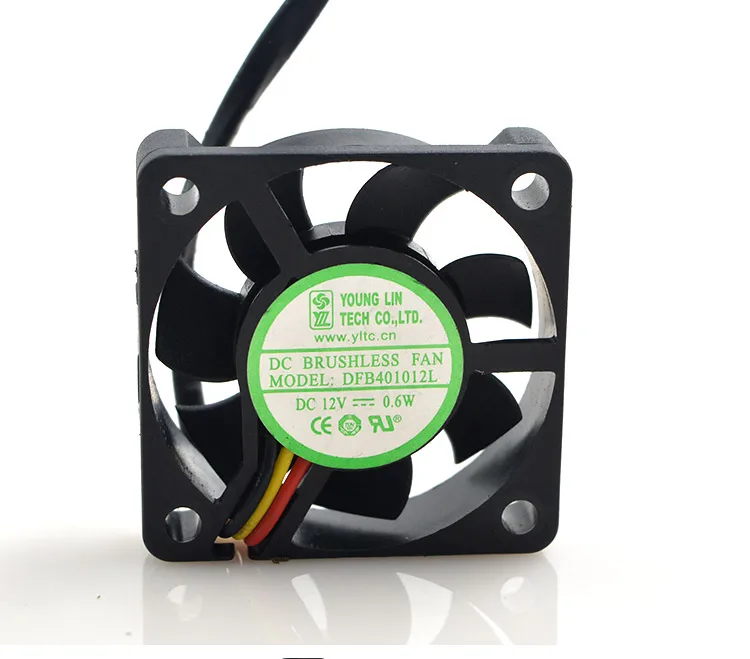 YOUNG LIN DFB401012L DC 12V 0.6W 40x40x10mm 3-Wire Server Cooling Fan
YOUNG LIN DFB401012L DC 12V 0.6W 40x40x10mm 3-Wire Server Cooling Fan