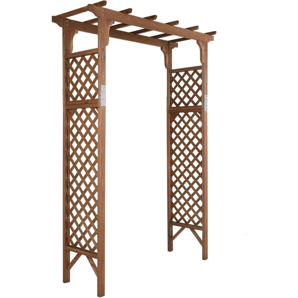 Brown Wooden Garden Arbor Arch, Trellis Pergola for Climbing Plants, Ideal for Outdoor Weddings and Patio Decor
Brown Wooden Garden Arbor Arch, Trellis Pergola for Climbing Plants, Ideal for Outdoor Weddings and Patio Decor