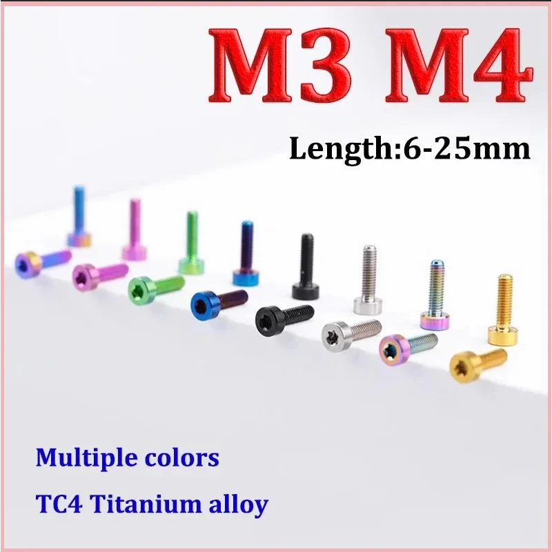 2/5 pc Titanium Bolt M3 M4 x 6 8 10 12 14 15 16 18 20 25mm Inner Plum Cylinder Head Screws for Bicycle Accessories
2/5 pc Titanium Bolt M3 M4 x 6 8 10 12 14 15 16 18 20 25mm Inner Plum Cylinder Head Screws for Bicycle Accessories