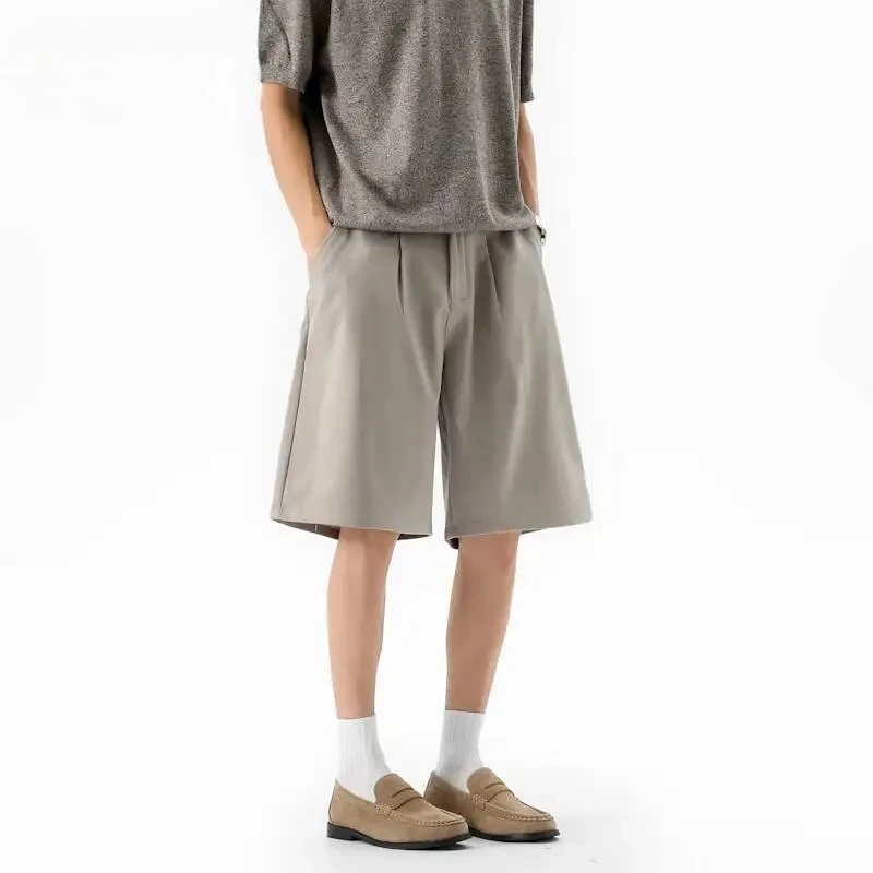 Summer Ice Silk Rivet Men's Suit Shorts Loose Wide Leg Casual Midl Ength Pants Summer Trendy Fashion Casual Bottoms 9X3644
Summer Ice Silk Rivet Men's Suit Shorts Loose Wide Leg Casual Midl Ength Pants Summer Trendy Fashion Casual Bottoms 9X3644