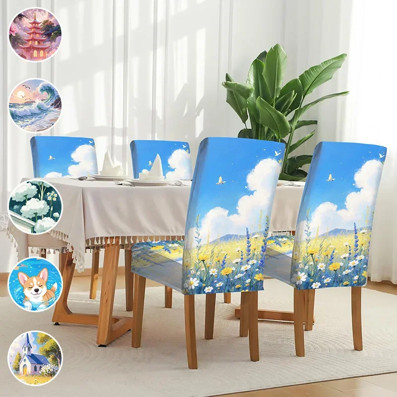 Elastic dining chair cover, removable and washable home decoration products, anime aesthetic landscape printing pattern
Elastic dining chair cover, removable and washable home decoration products, anime aesthetic landscape printing pattern