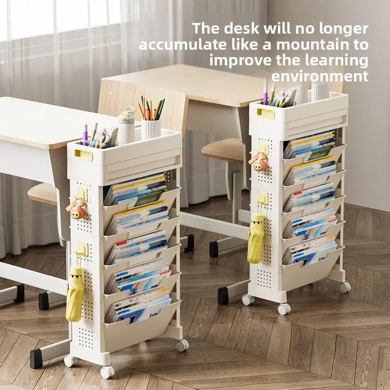 Movable bookshelf Floor-to-ceiling with wheels Bedroom desktop textbook storage rack Study multi-layer book shelf
Movable bookshelf Floor-to-ceiling with wheels Bedroom desktop textbook storage rack Study multi-layer book shelf