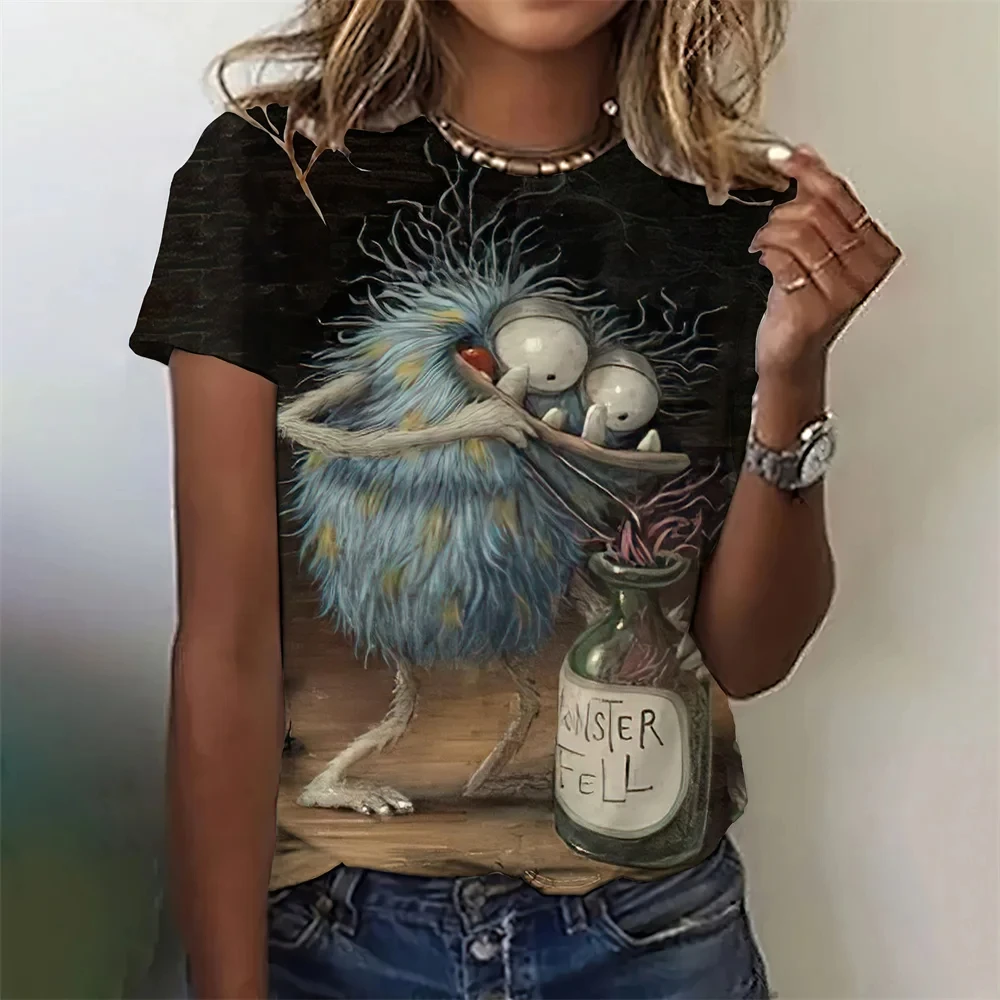 Funny Women's T-Shirt Cattoon Graphic Printing Casual Round Neck Short Sleeve Outdoor Female T Shirts Fashion Clothing
Funny Women's T-Shirt Cattoon Graphic Printing Casual Round Neck Short Sleeve Outdoor Female T Shirts Fashion Clothing