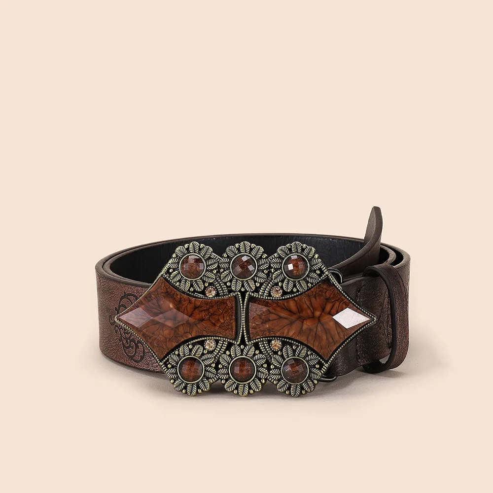 Luxury Design Women PU Leather Waist Belts Women Vintage Printing Pattern Jeans Strap Metal Curving Buckle Ceinture Pour Femme
Luxury Design Women PU Leather Waist Belts Women Vintage Printing Pattern Jeans Strap Metal Curving Buckle Ceinture Pour Femme